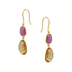 Citrine and Garnet Drop Earrings Earring Memara 