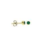 Acer Ear stud in Gold with Green Onyx
