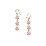 Trellis Earring in Gold with Pink Chalcedony Earring Memara 