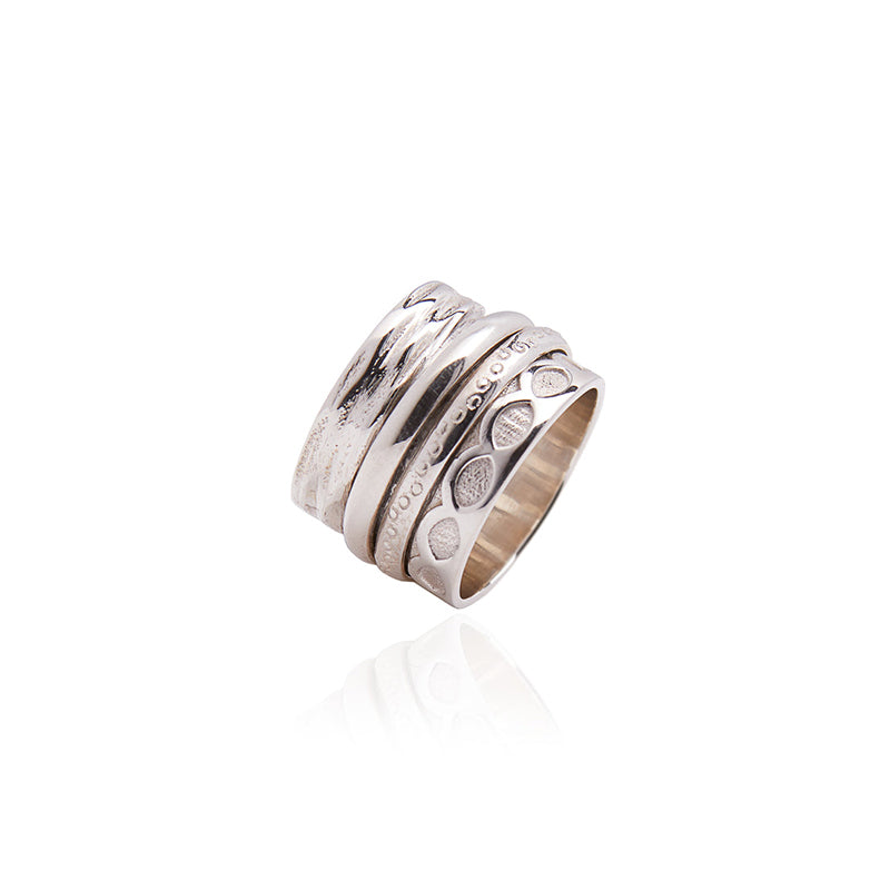 Tango Turning Ring in Silver Ring Memara 