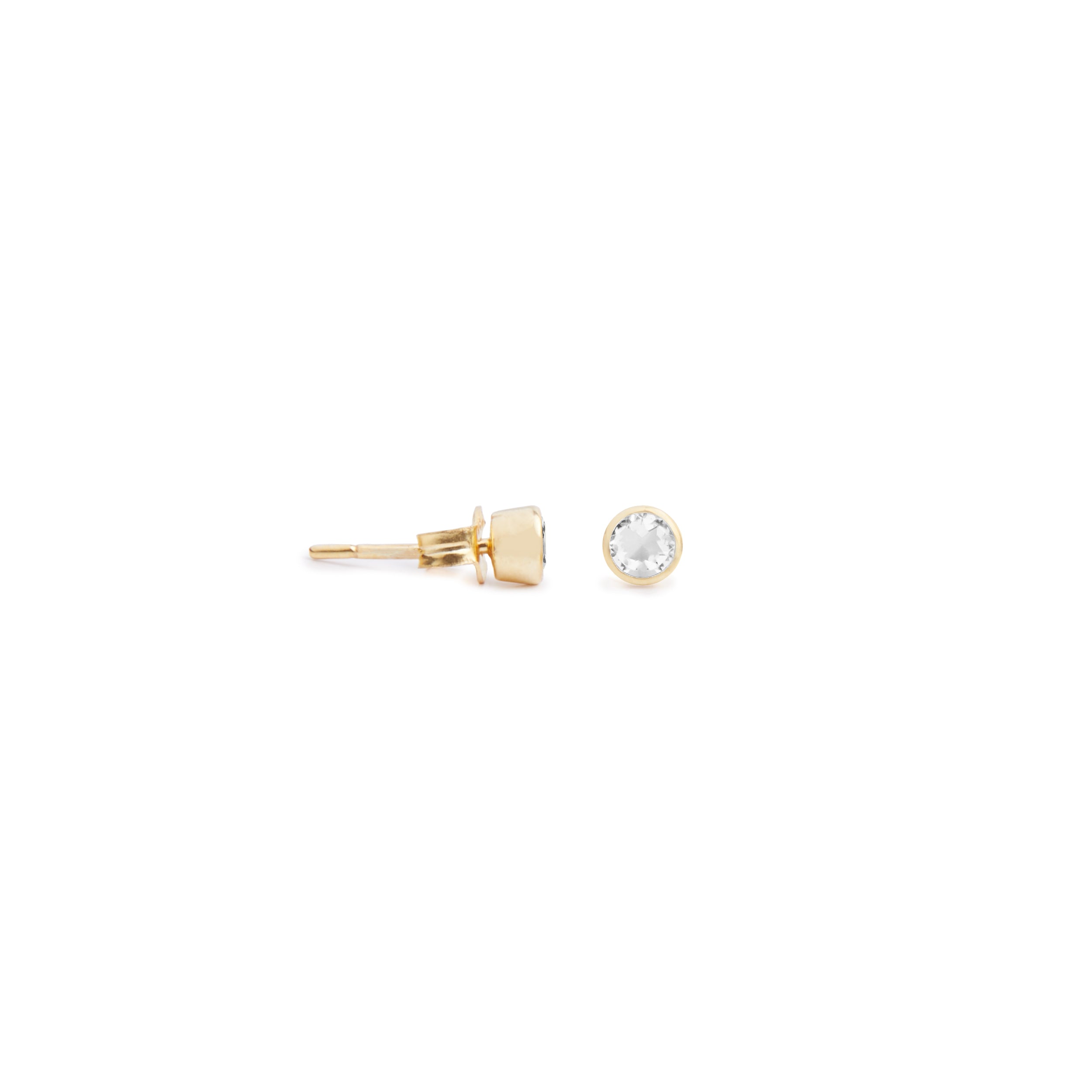 Acer Ear Stud in Gold with Zirconia Earring Memara 