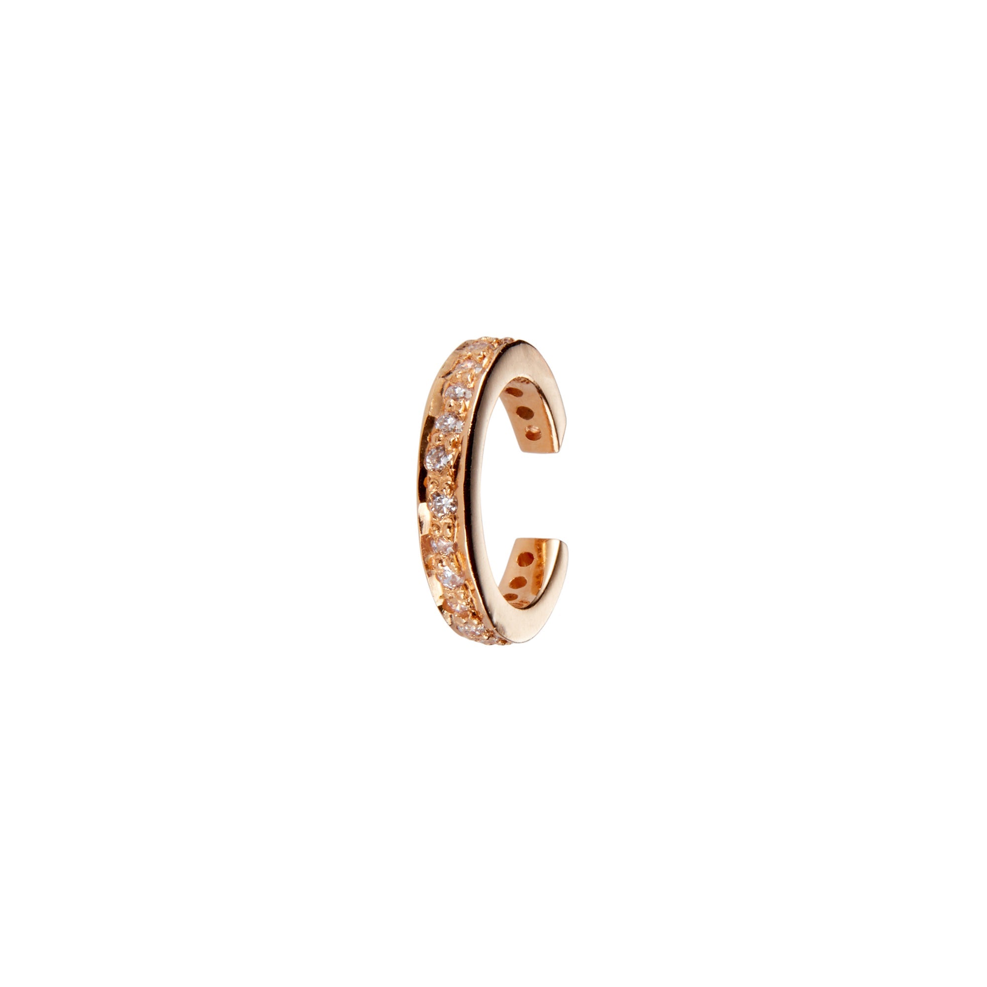 Coco Cuff in Rose Gold with Zirconia Earring Memara 